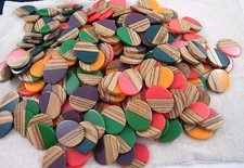 220 VINTAGE WOOD & PLASTIC OVAL DISCS ~ JEWELRY / CRAFTS / GAMES picture