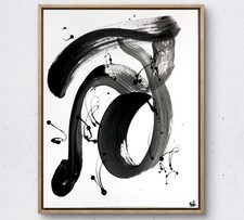 Figurative monochromatic bold acrylic art painting 14X11 Gallery Paper original picture