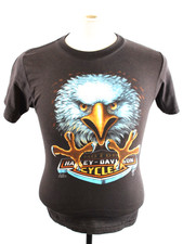 Vintage 1980s Harley Davidson 3-D Emblem Eagle Motorcycle T-Shirt Small USA picture