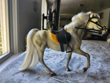 Vintage 1992  Marchon Grand Champion Horse  White Mane Saddle Bridle 90s Toy picture