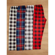 4 Pack Checkered Pajama Pants Soft Casual Loungewear Bottoms Home Wear S‑2XL picture