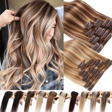 CLEARANCE 100% Human Hair Extensions 8 Pieces Clip In Real Remy Hair FULL HEAD picture