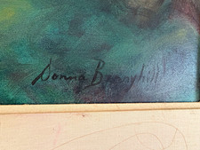 Donna B Brownfield Impressionist Portrait Woman & Cat Canvas, Large, Framed picture