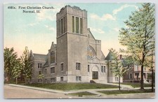 Normal Illinois First Christian Church McLean County Read c1912 Postcard picture