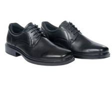 NEW Ecco Men's Black Helsinki 2 Derby Leather Plain Shoes Size 10-10.5 picture