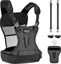 FOMITO Multi Camera Carrying Chest Harness System Vest with Side Holster for Can picture