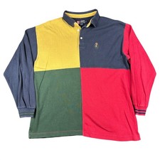 Vintage Chaps Ralph Lauren Rugby Shirt Mens Large Colorblock Crest Retro Preppy picture