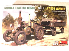 Reduced 1/35 Miniart German Tractor D8506 w/ Cargo Trailer & 2 Figures # 35317 picture
