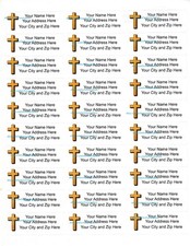 60 Personalized Cross  Address labels - 1