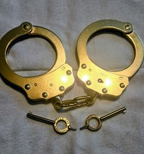 24k Gold Plated Custom Real Peerless Model 700 Handcuff picture
