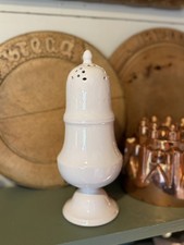 White Sugar Shaker Muffineer Vanity Powder Vintage picture