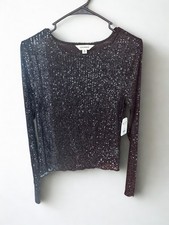 Lucky Brand Black Sequin Long Sleeve Tee picture