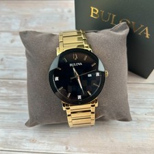 Bulova Futuro Modern 97D116 Black Dial Diamond Calendar Men's Quartz Watch 42mm picture