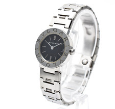 [N MINT] BVLGARI BVLGARIBVLGARI BB23SS Black Dial 23mm Qz Ladies Watch JAPAN picture