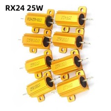 RX24 25W Power Golden Aluminium Wire wound  Resistors 1 2 5 8 10 20 100Ω - 10KΩ picture