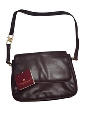 NWF Vintage Etienne Aigner Nevada Leather Oxblood Crossbody Flap Purse picture