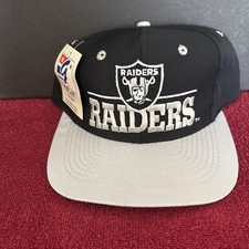 NWT Vintage 90s Oakland Raiders Snapback Hat The Game Two Tone Cap Green Brim picture