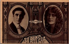 1915 The Broken Coin Universal Movie Postcard Francis Ford Grace Cunard Promo picture