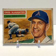 Topps 1956 Enos Slaughter #109 Kansas City Athletics Gray Back Baseball picture