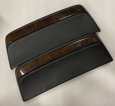 BMW E38 750IL 740I 740IL FRONT SEAT BACK COVERS WOOD GRAIN PANELS TRIMS BLACK picture