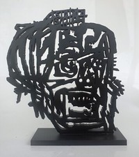 PyB signed SKULL JMB sculpture POP street ART graffiti FRENCH painted basquiat picture