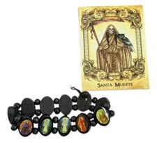 Pulsera Santa Muerte Elastica Proteccion + Imagen C/ Oracion picture