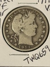 1914-S Barber Half Dollar    Tougher Date   Nice Patina     Item TWQ659 picture