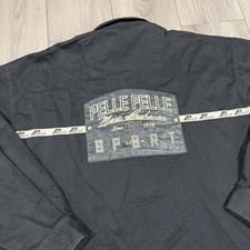 Vtg PELLE PELLE Marc Buchanan Black Button Down Cotton Shirt Collared Sport picture