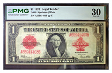 1923 US Legal Tender $1 Fr#40 PMG 30 Very Fine Detail PVC, Tears picture