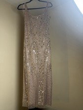 Adrianna Papell Evening Gown, Champagne Beaded picture