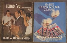 Vintage Texas Longhorns Football Program Lot: 1970 vs Arkansas & 1982 Cotton... picture