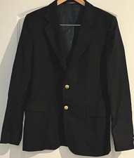 Vintage Brooks Brothers Brooksease Boys Prep Blazer Black Wool School Wedding 18 picture