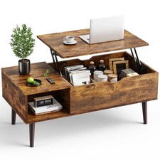 OLIXIS Wooden Coffee Table, Lift Top Coffee Table with Large Hidden Compartm... picture