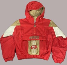 vintage 1990s mens small starter 49ers jacket with hood and elastic bottom hem picture