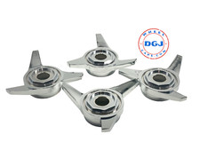 3 Bar Hex Cut Superswept Chrome Knock-Off Spinner Caps for Lowrider Wire Wheels picture
