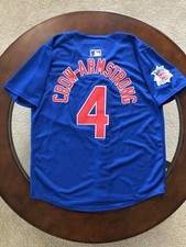 sNWT Pete Crow-Armstrong Cubs Men's Medium Dark Blue Home Jersey Stitched #4 picture