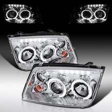 Fit 1999-2005 VW Jetta Bora MK4 LED Halo Projector Headlights Lamps Left+Right picture