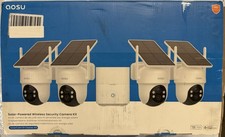 Solar Security Cameras Outdoor Wireless,4 Cam-Kit,2K 360° Pan & Tilt NEW Openbox picture