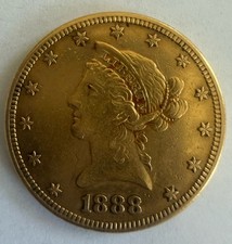 1888 S US GOLD TEN DOLLAR Liberty Eagle Good Condition picture