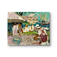 Landscape Impressionism “Market Day”Сanvas wall art signed 11x14 Original picture