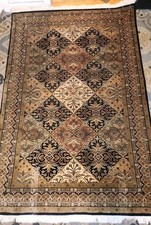 Hand Knotted Indo Feizy Rug 5x7 Vintage 100% Wool Area Rug Brown Gold picture