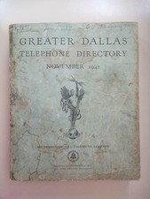 Greater Dallas Telephone Directory November 1941 Southwestern Bell Telephone Co. picture