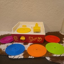 Fisher-Price 1971 Vintage Music Box Record Player #995, 5 Records working Japan picture
