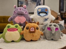 Fuggler Chunky Fuggs Monster Plush Lot of 5 Yeti Frog Hippo Elephant NEW picture