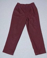 Vintage Sag Harbor 100% Wool Pleated Trouser Pants Womens 12 Burgundy Old Money picture