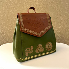 Danielle Nicole Zelda Faux Leather Backpack Green/Brown Adjustable Straps Switch picture