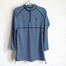 Coolibar Island Ruche Swim Shirt Women's Small Blue UPF 50+ Athletic Sporty picture