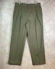 VTG 90s Dockers Pants Mens 36x30 Green Double Pleated Preppy Cotton USA Made NWT picture