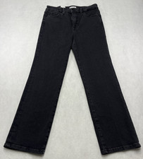 Good American Women’s Straight Black Wash Stretch Denim Jean Sz 10 / 30 NWT picture