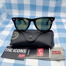 2026 RayBan Sunglasses RB2140 Original Wayfarer Tortoise Frame Green Lenses 50mm picture